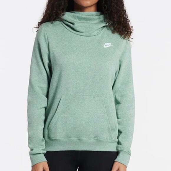 NEW Nike Club Fleece Hoodie Women’s Funnel Neck Jade Green Size XL BV4526-357 - Picture 1 of 7